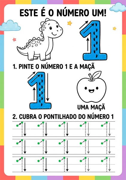 Atividade do Número 1 para Imprimir